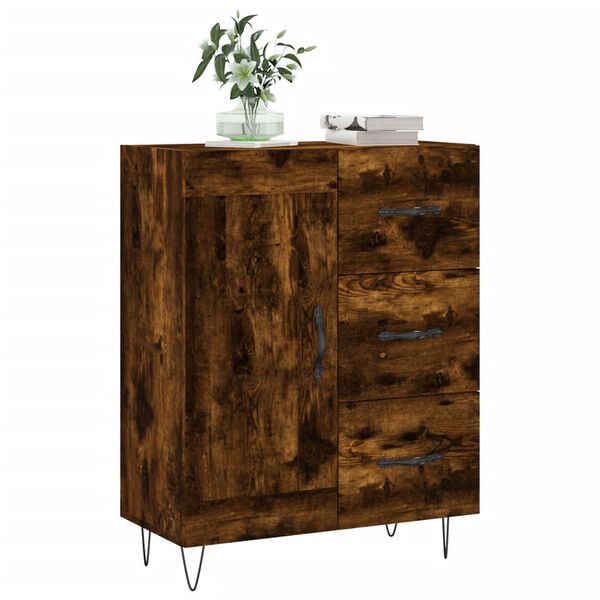 vidaXL Credenza Rovere Fumo 69,5x34x90 cm in Legno Multistrato