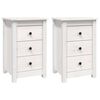 vidaXL Comodini 2 pz Bianca 40x35x61,5 cm in Legno Massello di Pino