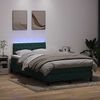 vidaXL Letto a Molle con Materasso e LED Verde Scuro 120x210 cm Velluto