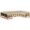 vidaXL Set di divani da esterno con cuscino 9 pcs Naturale e Beige