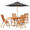 vidaXL Set da pranzo da esterno con ombrellone 6 pz