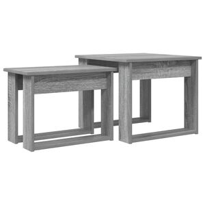 vidaXL Set di Tavolini da Caff&egrave; 2 pz Grigio Sonoma 50 x 52 x 42 cm