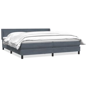 vidaXL Giroletto a Molle con Materasso Grigio Scuro 180x210 cm Velluto