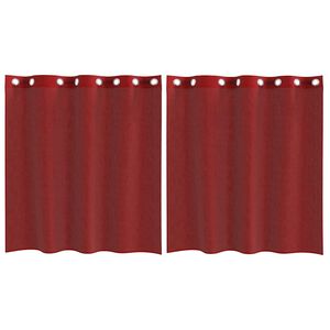 vidaXL Tende in Voile con Occhielli 2 pz Rosso Vino