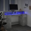 vidaXL Scrivania con Luci LED Grigio Cemento 140x55x91 cm Multistrato