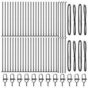 vidaXL Palo della recinzione 52 pcs Grigio 3,2 x 3,2 x 50 cm Acciaio