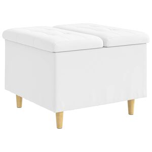 vidaXL Pouf contenitore Bianco 60 x 60 x 45 cm Pelle sintetica