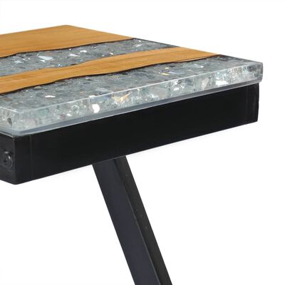 vidaXL Tavolino da Caffè 30x30x50 cm Legno Massello Teak e Poliresina