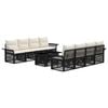 vidaXL Set Divano da Giardino 9 pz Nero e Bianco Crema polyrattan