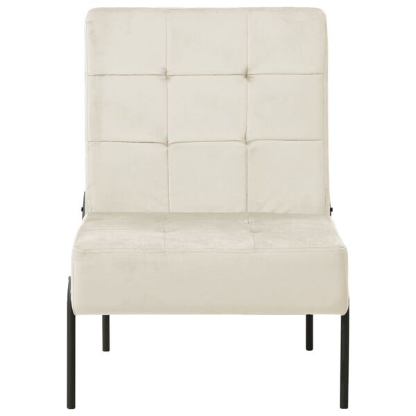vidaXL Poltrona Relax 65x79x87 cm Bianco Crema in Velluto