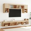 vidaXL Mobili TV a Muro con LED 6pz Rovere Sonoma Legno Multistrato