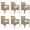 vidaXL Set Mobili da Pranzo per Giardino 7 pz Beige