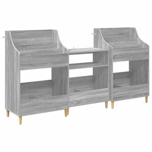 vidaXL Set di Mensole per Media 3 pz Sonoma grigio 212 x 46 x 112 cm
