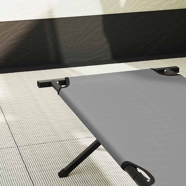 vidaXL Letto da campeggio pieghevole 2 pcs Grigio 193 x 69 x 45 cm