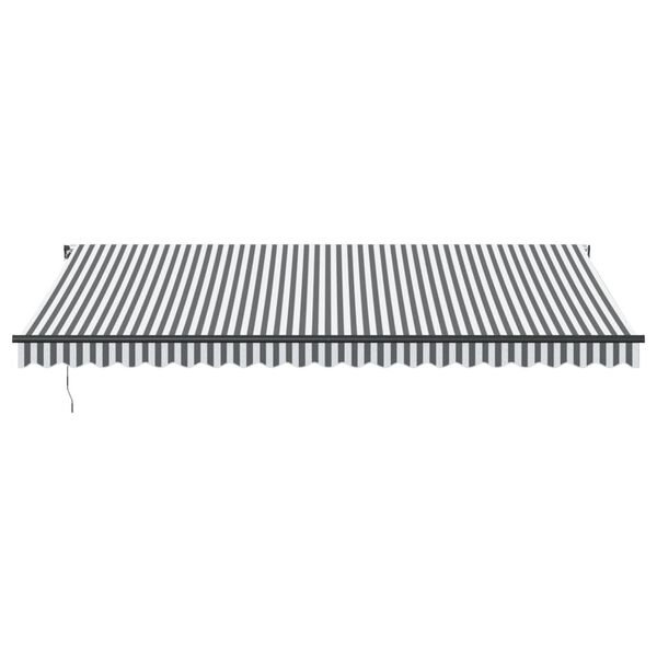 vidaXL Tenda da Sole Retrattile Manuale Antracite e Bianco 500x350 cm