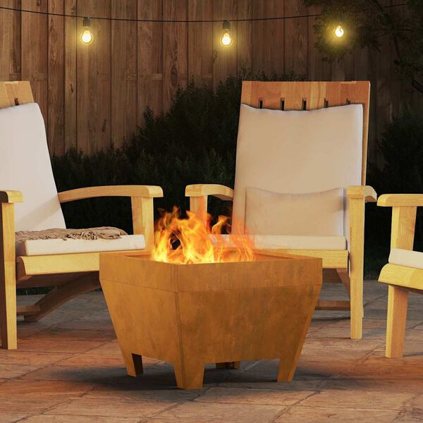 vidaXL Focolare Marrone 50 x 50 x 38 cm Acciaio