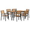 vidaXL Set da Pranzo per Giardino 7 pcs Nero Legno di Acacia Massello