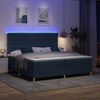 vidaXL Letto a Sorgente LED con materasso Blu 200 x 200 cm Tessuto