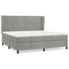 vidaXL Giroletto a Molle con Materasso Grigio Chiaro 200x200cm Velluto