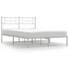 vidaXL Giroletto con Testiera Metallo Bianco 140x190 cm