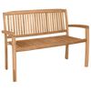 vidaXL Panchina Giardino Impilabile 2Posti 120cm Legno Massello Teak