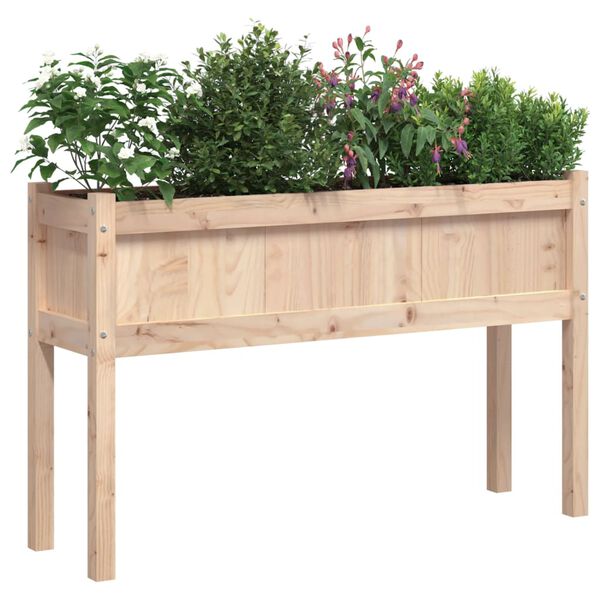 vidaXL Fioriere da Giardino 2 pz con Gambe in Legno Massello di Pino