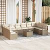 vidaXL Set di divani con cuscino 11 pcs Beige polyrattan