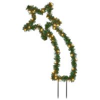 vidaXL Luce Decorativa Natale con Picchetti Stella Cadente 80LED 62cm