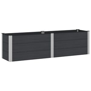 vidaXL Letto rialzato da giardino Nero 200 x 50 x 54 cm