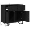vidaXL Credenza con cassetto Rovere Nero 79,5 x 35,5 x 74,5 cm