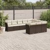 vidaXL Set Divani da Giardino 10pz con Cuscini in Polyrattan Marrone