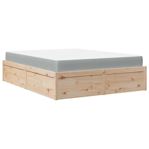 vidaXL Letto con Materasso 140x200 cm in Legno Massello di Pino