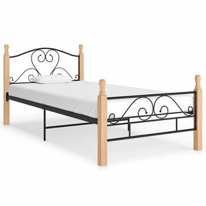 vidaXL Giroletto Nero in Metallo 90x200 cm