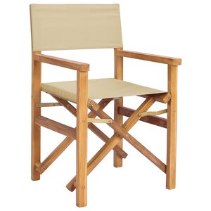 vidaXL Sedia da regista Marrone e Beige Legno di teak solido