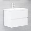 vidaXL Mobile con Lavabo Integrato Bianco Lucido in Legno Multistrato