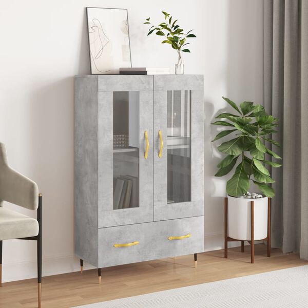vidaXL Credenza Grigio Cemento 69,5x31x115 cm in Legno Multistrato