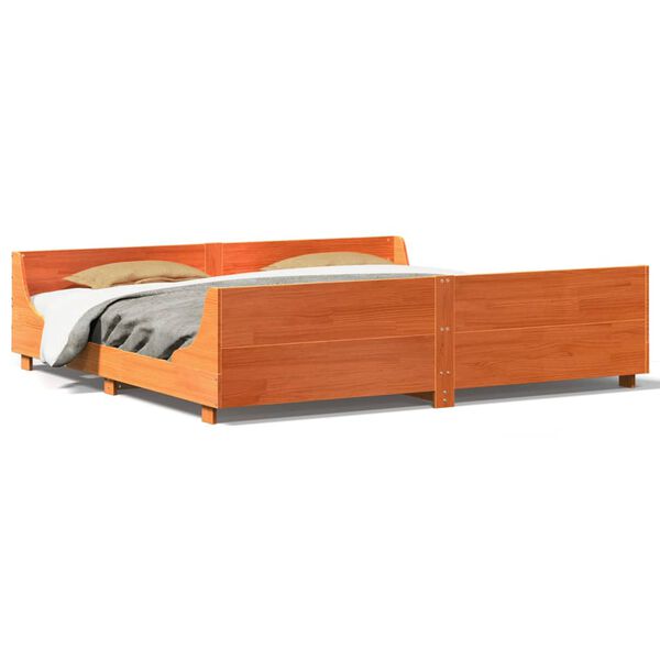 vidaXL Letto senza Materasso Marrone Cera 180x200 cm in Legno di Pino