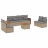 vidaXL Set Divano da Giardino 9 pz con Cuscini Beige in Polyrattan