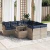 vidaXL Set Divano da Giardino 9pz con Cuscini Grigio Polyrattan Acacia