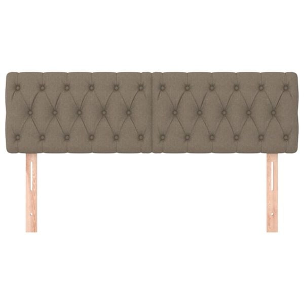 vidaXL Testiera Tortora 144x7x78/88 cm in Tessuto