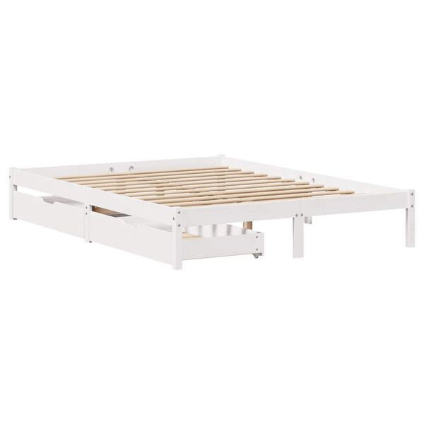 vidaXL Letto senza Materasso Bianco 120x200 cm Legno Massello di Pino
