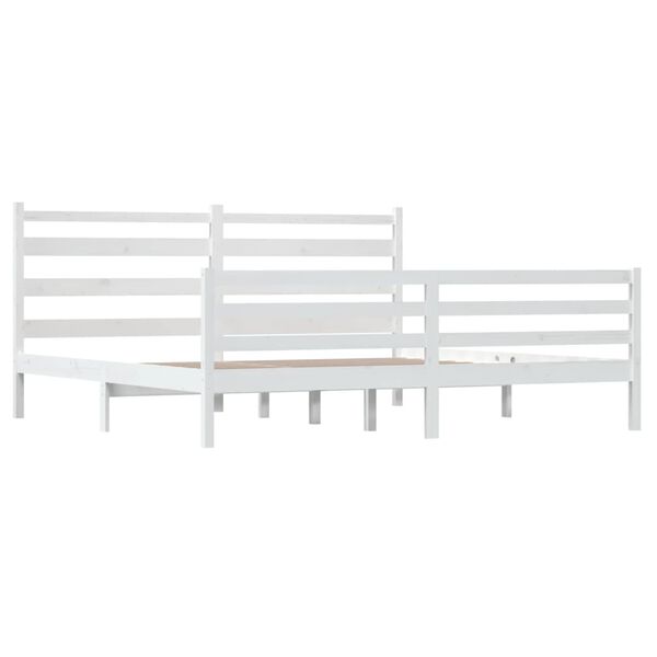 vidaXL Giroletto in Legno Massello di Pino 200x200 cm Bianco