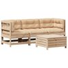vidaXL Set Divani da Giardino 4 pz con Cuscini Legno Massello di Pino