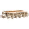 vidaXL Set da Pranzo da Giardino 15 pz con Cuscini Beige in Polyrattan