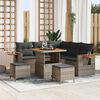vidaXL Set Divano da Giardino con cuscino 9 pcs Grigio polyrattan