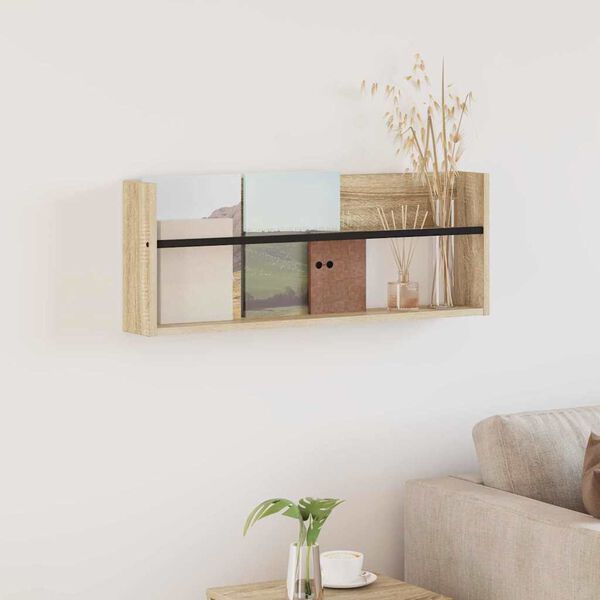 vidaXL Scaffale per riviste Rovere Sonoma 80 x 12 x 30 cm