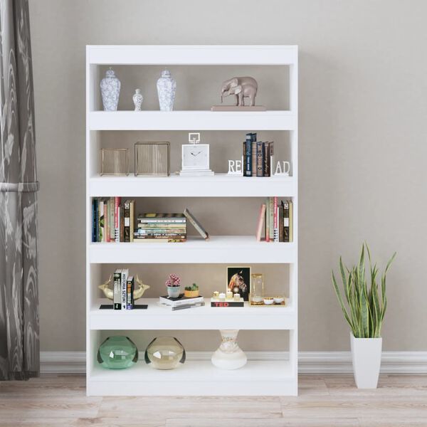 vidaXL Libreria/Divisorio Bianco Lucido 100x30x166 cm