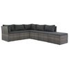 vidaXL Set Divani da Giardino 4 pz con Cuscini in Polyrattan Grigio