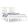 vidaXL Giroletto Bianco in Legno Massello 120x190 cm Small Double