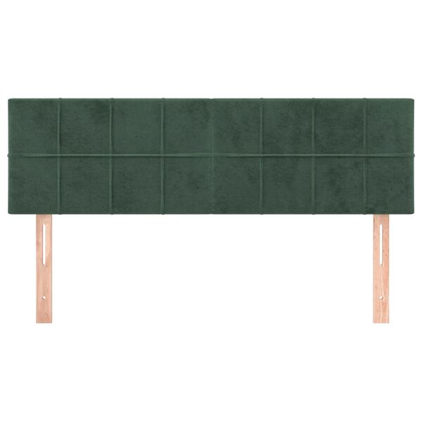 vidaXL Testiere 2 pz Verde Scuro 72x5x78/88 cm in Velluto